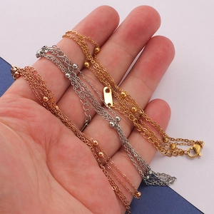 Braccialetti a catena con perline in acciaio inossidabile in oro argento e oro rosa