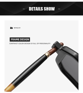 Detail show of double bridge square sunglasses with tricolor acetate patchwork design