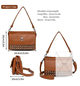 Detailed size chart showing shoulder strap lengths and 7.9-inch iPad Mini compatibility