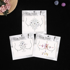 Rhinestone Body Jewels Self Adhesive Chest Stickers Glitter Acrylic Gem For Music Festival Rave Party Club Women