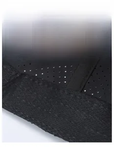 Detail of widened moisture-wicking sweatband on black mesh breathable sports cap