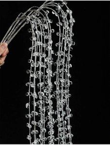 Détail de branche en perles de cristal acrylique pour décor de sapin et couronne de Noël