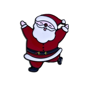 Cute cartoon Santa Claus enamel pin brooch in red and white for Christmas accessories