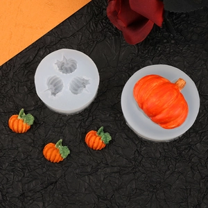 Macro view of silicone mold for creating various sized pumpkins for Halloween baking