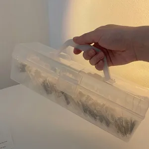 Portable transparent jewelry box with hidden handle and anti-oxidation storage bags
