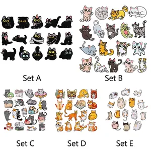Five sets of assorted cartoon cat embroidery patches for bags and clothing decoration