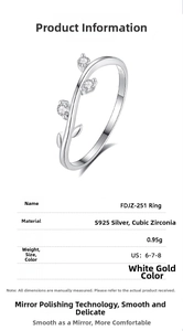 Detailed view of S925 sterling silver branch ring with sparkling zirconia stones