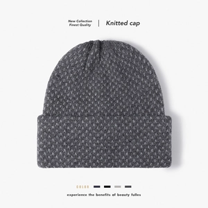 Bonnet En Tricot Doux Imitation Cachemire À Revers Bonnet D'hiver Épais Chaud Coupe Vent Pour Hommes Femmes Plein Air
