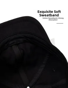 Détail de la bande de transpiration en coton doux dans la casquette de baseball noire