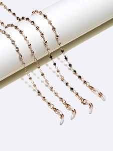 Glasses Chain Eyewear Lanyard Copper With Rhinestones Anti-Slip Sunglasses Strap Neck Cord For Women Elegant Golden