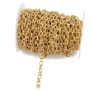 7mm gold stainless steel cable chain roll for DIY jewelry making necklaces and bracelets