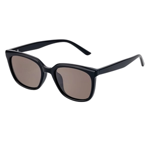 Classic square black TR90 polarized sunglasses with brown lenses for men and women