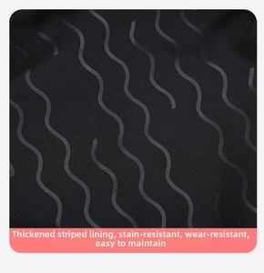Close-up of black striped thickened lining, dirt-resistant and wear-resistant fabric