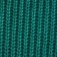 Vista macro della trama a coste verticali in maglia verde petrolio del cardigan