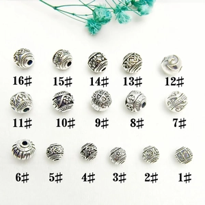 Assortment of 16 silver alloy spacer beads with unique patterns for DIY jewelry making