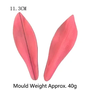 Macro detail of pink silicone petal molds with 11.3cm size and realistic vein textures