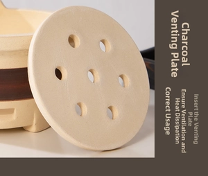 Ceramic charcoal vent plate with 7 holes for optimal heat dissipation in indoor tea stoves