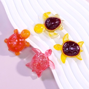 Glittery colorful resin turtle charms and silicone mold DIY keychain accessories set