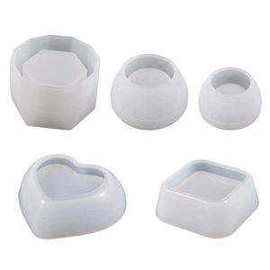 DIY silicone mold set with heart, square and geometric shapes for resin storage boxes