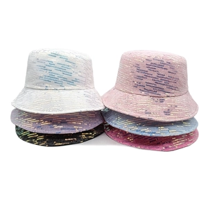Shiny Sequin Bucket Hat Women Sun Protection Breathable Double Sided Summer Outdoor Beach Party Fashion Shimmering