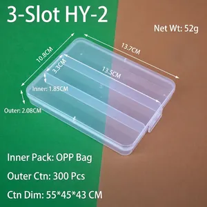Scatola di Immagazzinaggio in Plastica Trasparente a 3 Scomparti Custodia per Attrezzatura da Pesca Esca Medicina Gioielli