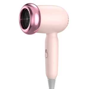 Mini asciugacapelli rosa per bambini con beccuccio oro rosa e diverse impostazioni