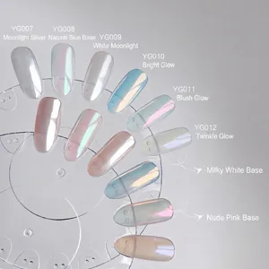 Moonlight Aurora Nail Powder Artificial Pearl Iridescent Chrome Mirror Effect Manicure Art Decoration Shimmer With Applicator