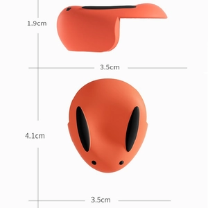 Dimensioni paraspigoli in silicone per bambini: 4,1 cm di lunghezza e 1,9 cm di altezza