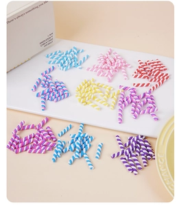 Détails de torsades de guimauve en argile colorée pour loisirs créatifs et gâteaux
