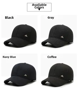 Winter baseball caps for men in four colors featuring thick wool texture and ear flaps