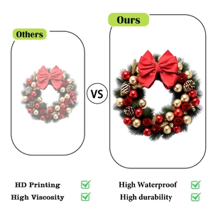 Sticker couronne de Noël HD montrant la haute viscosité et l'étanchéité du produit