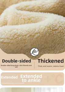 Detail of thick double-sided coral fleece fabric with ankle-length warm design
