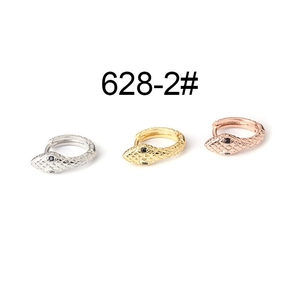 Punk style snake shaped hoop earrings in silver gold and rose gold metal finishes