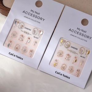5D Relief Nail Art Stickers With Alloy Metal Lines And K9 Rhinestones Waterproof Self Adhesive Jewelry DIY Decoration