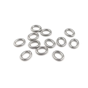 Polished silver oval jump rings made of stainless steel for DIY jewelry making