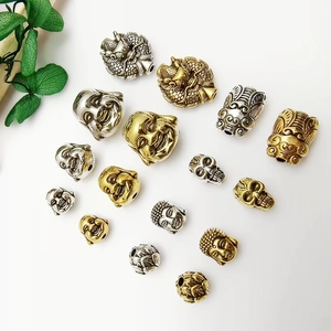 Tibetan silver and gold assorted Buddha and dragon beads for DIY jewelry making