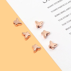 Set of rose gold butterfly CCB spacer beads for DIY jewelry and necklaces