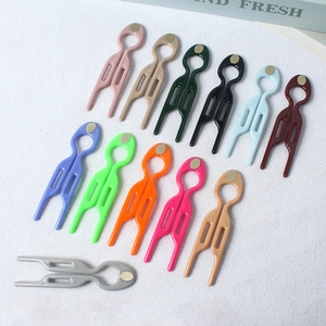 Set of 12 multi-colored U-shaped wave hair clips in medium size for hair styling