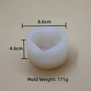 Translucent heart silicone mold for bow chocolate cake mousse baking, 8.6cm x 4.6cm size