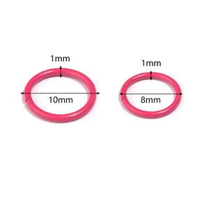 Pink 8mm and 10mm macaron painted metal jump rings for DIY jewelry making accessories