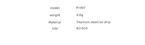 Detailed specifications for titanium steel necklace: 42+5cm length and 9g weight