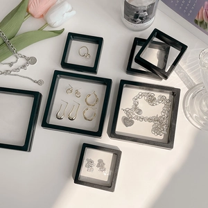 Black PE film suspension jewelry storage boxes for rings and earrings in multiple sizes