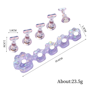 Aurora laser purple cat paw nail art display stand set with magnetic tip holders
