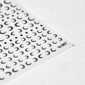 Japanese style black crescent moon and dots adhesive nail art stickers with to-867 code