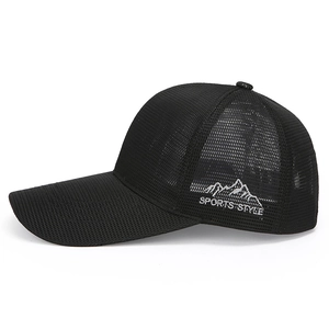 Berretto da baseball da uomo in rete nera traspirante con ricamo Sports Style