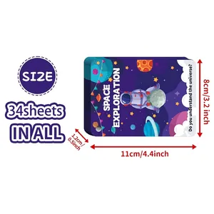 Set of 34 space exploration flashcards for kids learning planets and astronomy