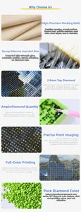 Detailed view of 2.8mm resin diamonds with 26 facets and CMYK printed canvas art