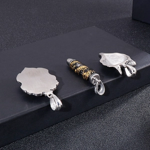 Gothic style men's titanium steel necklaces featuring dragon relief and skull goat horn designs