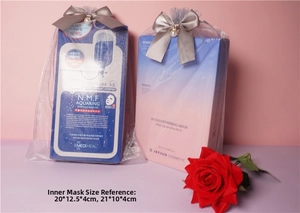Detailed view of organza gift bags with pearl bow drawstring for cosmetic packaging