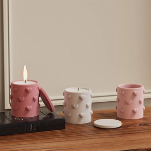 3D heart relief silicone molds for DIY resin storage boxes and scented candle jars